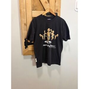 Vintage 1999 Dancing Baby Dance T-Shirt Waikiki Israel Meme Graphic Black Small